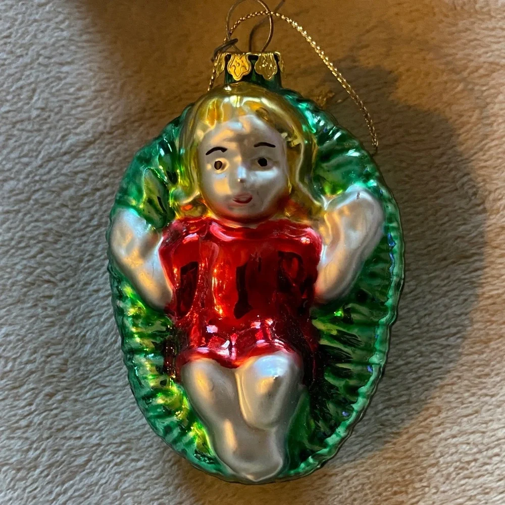 Vintage blown glass Festive Ornament Collection - Red, Green, White